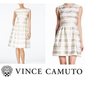 Vince Camuto Gold & White Dress